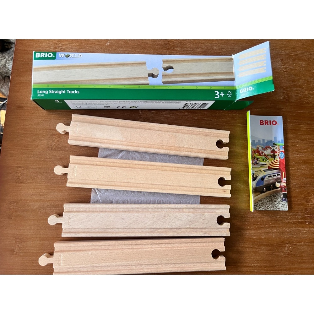 Thomas Railway BRIO World 33341  4 Piece Long Straight Wooden Train Tracks